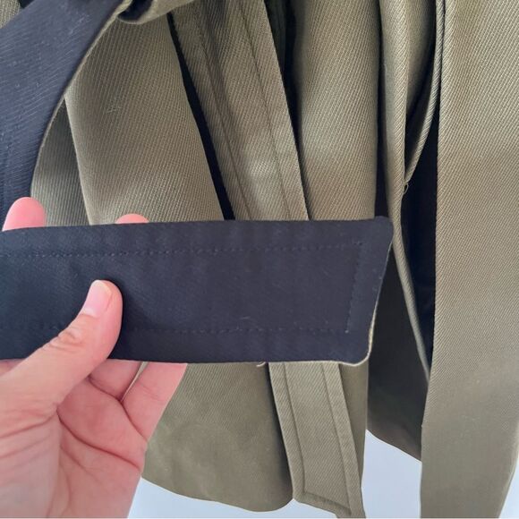 ALL SAINTS Olive Green Twill Indira Penza Winter Trench Coat - Picture 15 of 15